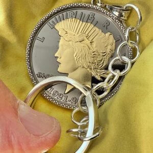 100 Year Anniversary Ruthenium Peace Dollar S925 Keychain