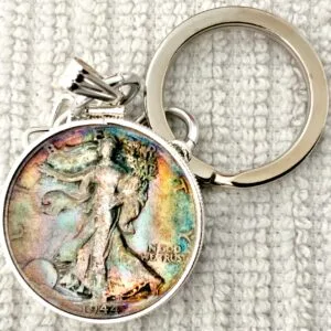 *REAL SILVER* Liberty Eagle Half Dollar S925 Bezel Keychains