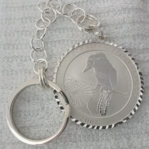 Blacks Kookaburra Collection (2008) All Silver S925 Keyring/Chain + S925 Diamond Bezel Keychain