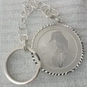 Blacks Kookaburra Collection (2008) All Silver S925 Keyring/Chain + S925 Diamond Bezel Keychain