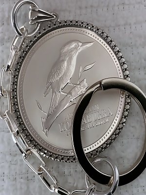 Blacks Kookaburra Collection (2003) Sterling Silver S925 Illusion Bezel Keychain