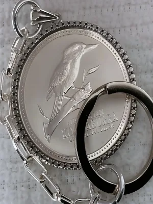 Blacks Kookaburra Collection (2003) Sterling Silver S925 Illusion Bezel Keychain