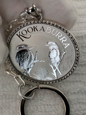 Blacks Kookaburra Collection (2023) Sterling Silver S925 Illusion Bezel Keychain
