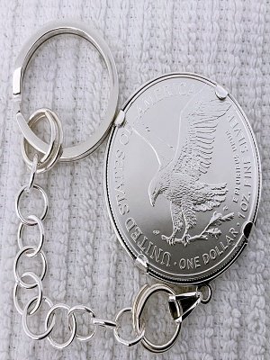 BLACKS: 2023 Liberty Eagle S925 *ALL* Sterling Silver Keychain