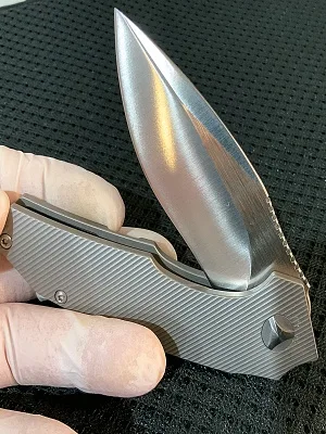 Earl VG-10 PHAT BLADE + TC4 Titanium Handle GREY Pocket Knife
