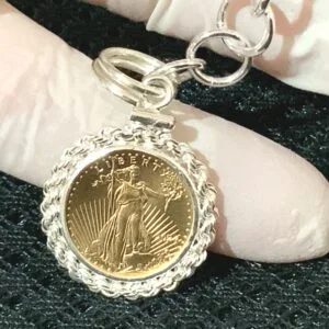 GOLD COIN: American Liberty Eagle 2024 (1/10th) ALL S925 Keychain