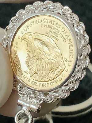 GOLD COIN: American Liberty Eagle 2024 (1/10th) ALL S925 Keychain