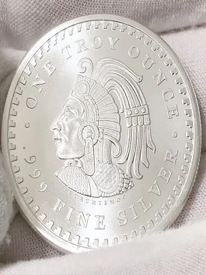 Beautiful Aztec Coin Of The Year 1 Oz. Pure Silver
