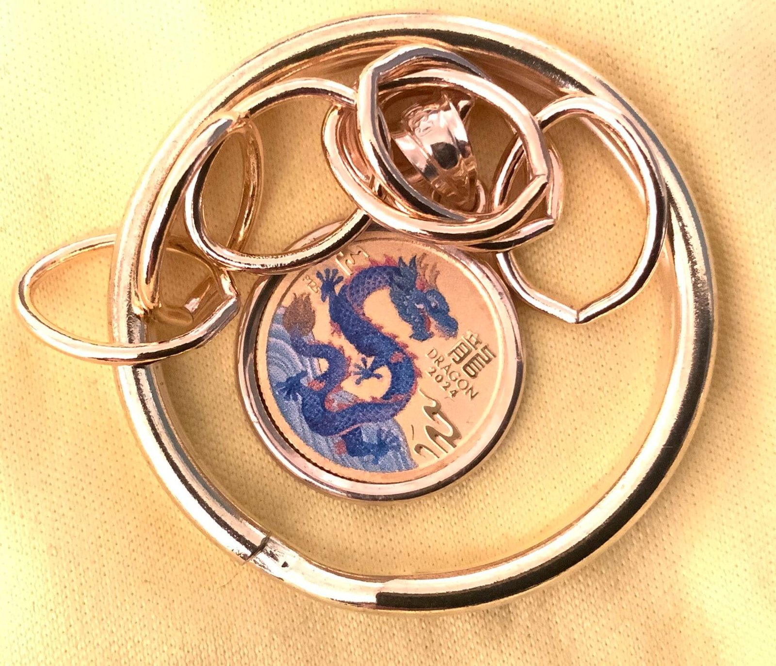 Blacks Heirloom Collection: Lunar Blue Dragon Pure Gold (2024) Coin Keychain