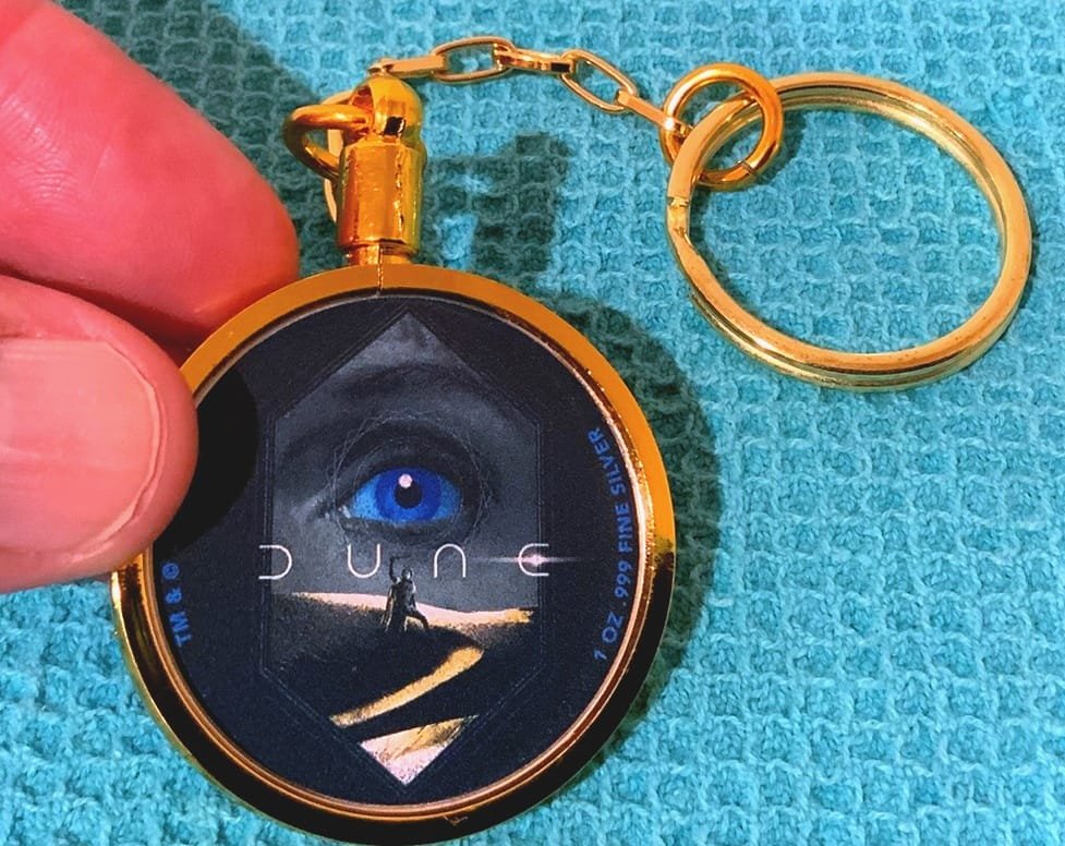 DUNE Blue Eyes Paul Atreides 1 oz Pure Silver Colorized Round Keychain