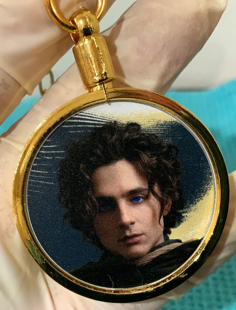 DUNE Blue Eyes Paul Atreides 1 oz Pure Silver Colorized Round Keychain - Image 2