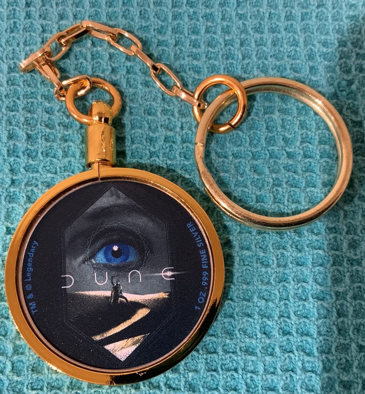 DUNE Blue Eyes Paul Atreides 1 oz Pure Silver Colorized Round Keychain - Image 5