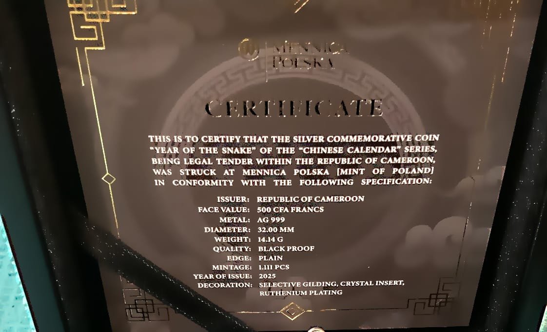 Cameroon Ouroboros Ruthenium Silver (Proof) Red Crystal S925 All Silver Keychain - Image 5