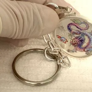 WHITE DRAGON Half Ounce Silver Coin Keychain (S925)