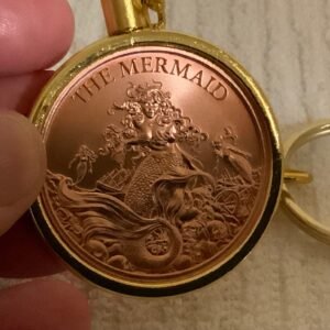 THE MERMAID 1 oz. 0.999 Copper (Gold Bezel) Keychain