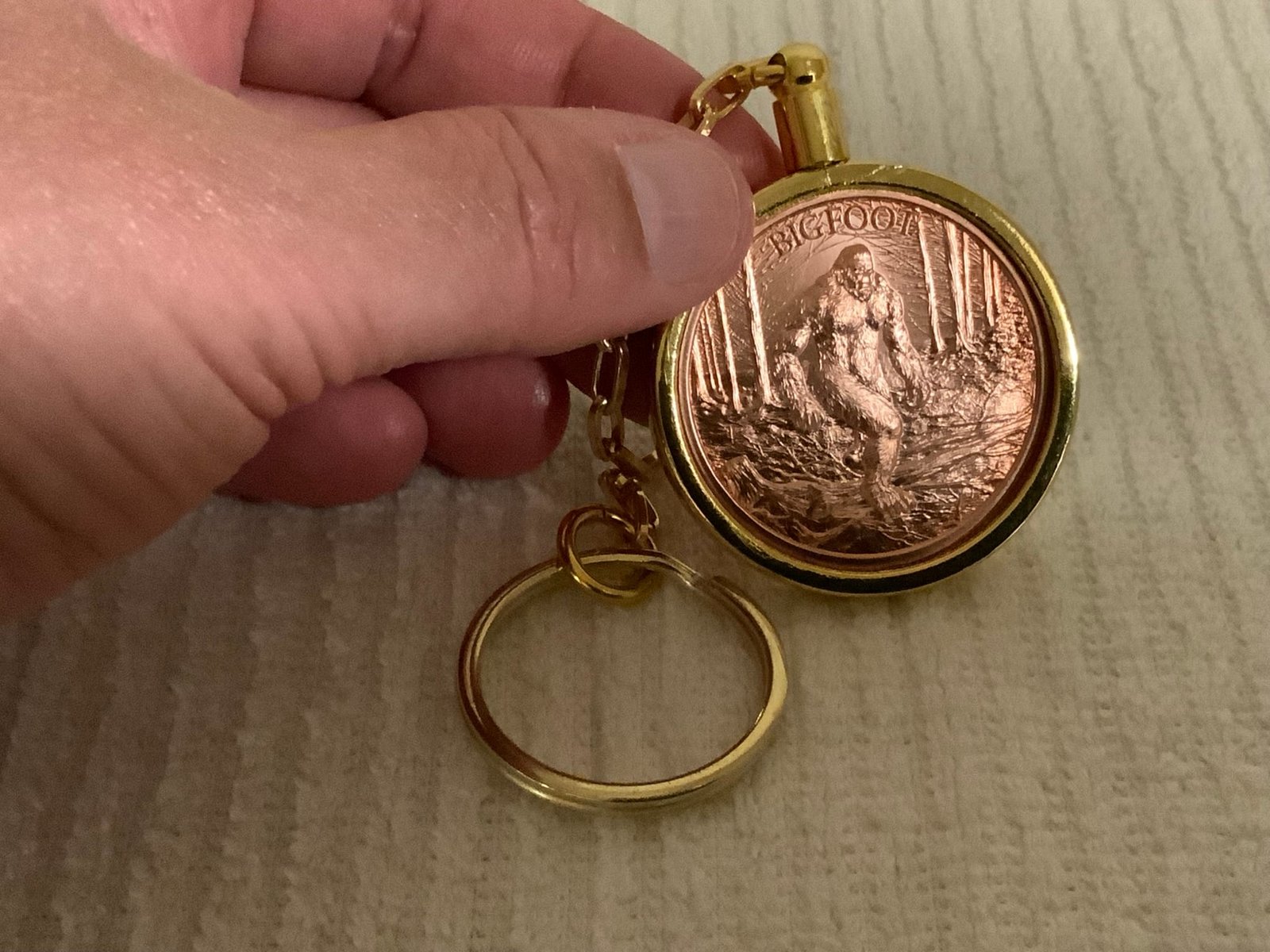 THE BIG FOOT 1 oz. 0.999 Copper (Gold Bezel) Keychain - Image 2