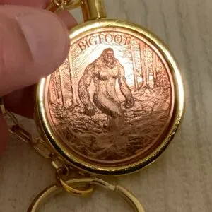 THE BIG FOOT  1 oz. 0.999 Copper (Gold Bezel) Keychain