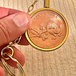 THE CHUPACABRA 1 oz. 0.999 Copper (Gold Bezel) Keychain