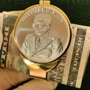THE INVISILBE MAN (GOLDEN BEZEL) 1 oz. 0.999 Silver Money Clip