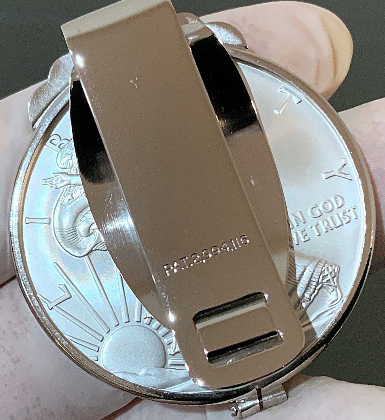 KEY DATE (*2011*) Reversed Eagle Side ASLER One Ounce Real Silver Money Clip - Image 3