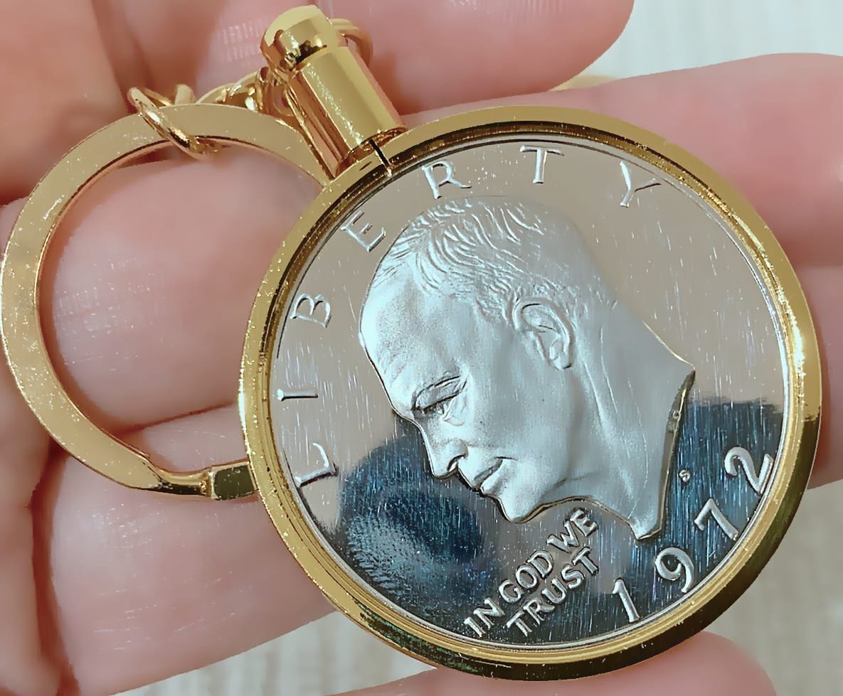 38MM BEZEL FITS Morgan, Peace, Ike Dollars For Coin Keychains (GOLD) - Image 5