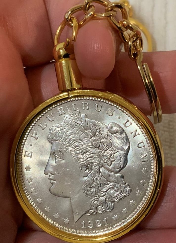 38MM BEZEL FITS Morgan, Peace, Ike Dollars For Coin Keychains (GOLD) - Image 7