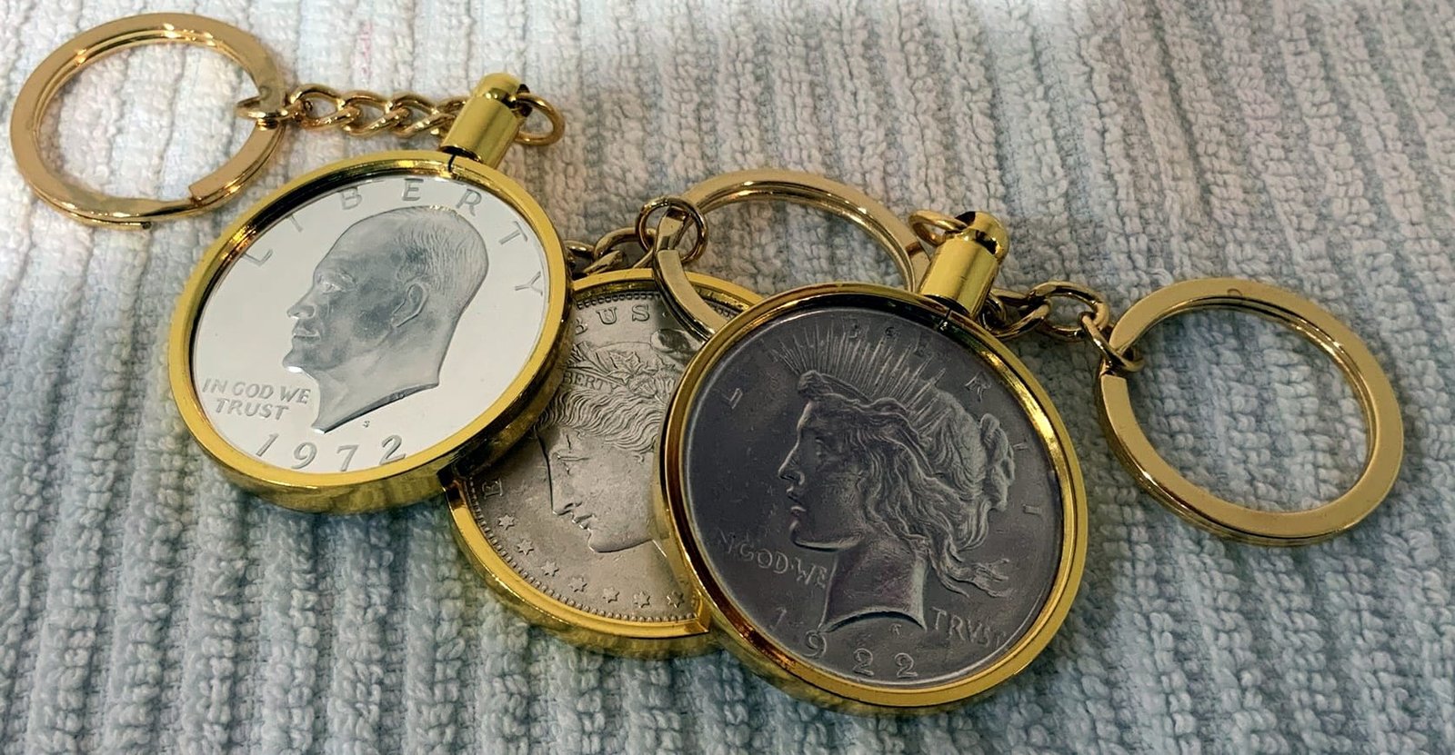 38MM BEZEL FITS Morgan, Peace, Ike Dollars For Coin Keychains (GOLD) - Image 6