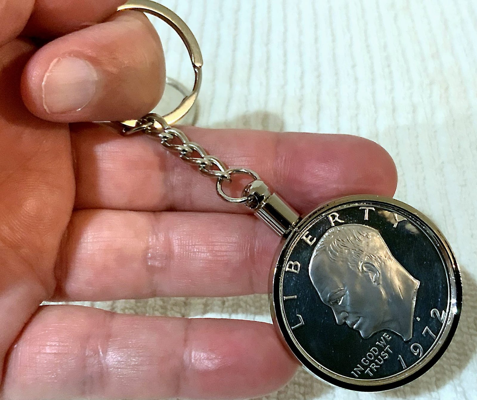 (3) 38MM BEZELS FITS Morgan, Peace, Ike Dollars For Coin Keychains (SILVER) - Image 6