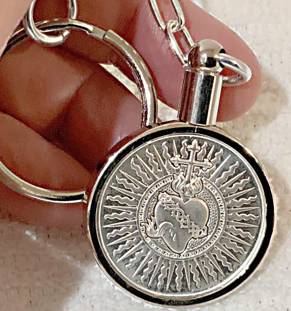 The Sacred Heart 1/2 Oz Silver Keychain