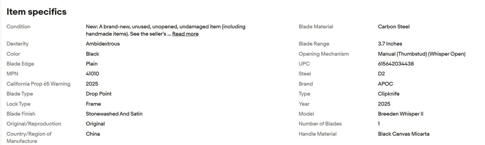 APOC Whisper II (Whisper Flip) Samurai Handle Traditional Clip D2 Steel Knife - Image 8