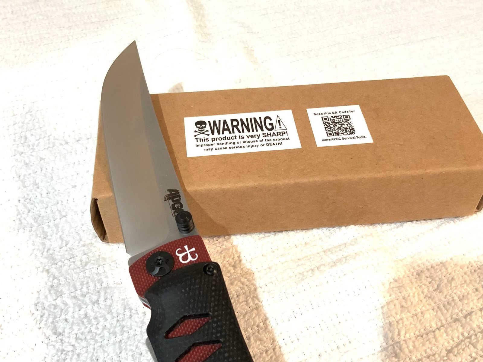 APOC Whisper II (Whisper Flip) Samurai Handle Traditional Clip D2 Steel Knife