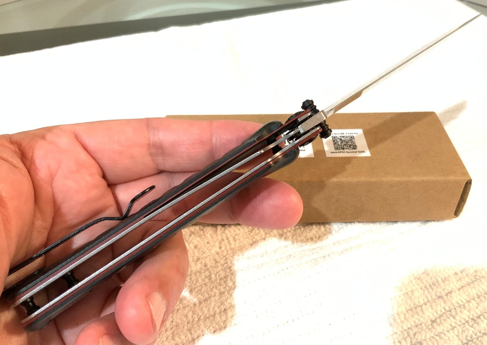 APOC Whisper II (Whisper Flip) Samurai Handle Traditional Clip D2 Steel Knife - Image 5