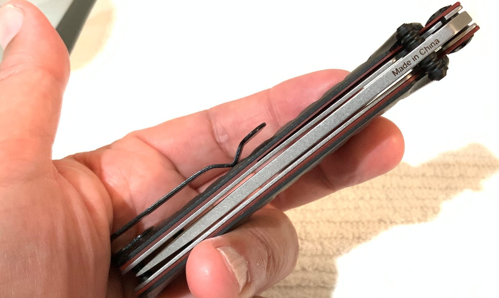 APOC Whisper II (Whisper Flip) Samurai Handle Traditional Clip D2 Steel Knife - Image 3