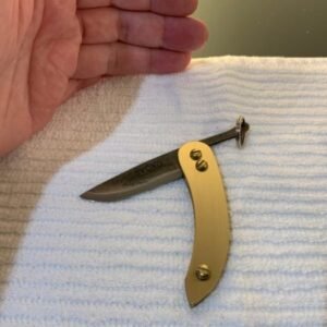Svord Peasant Brass Carbon Steel Knife (Gold Plated Keychain & 30MM Ring Added)