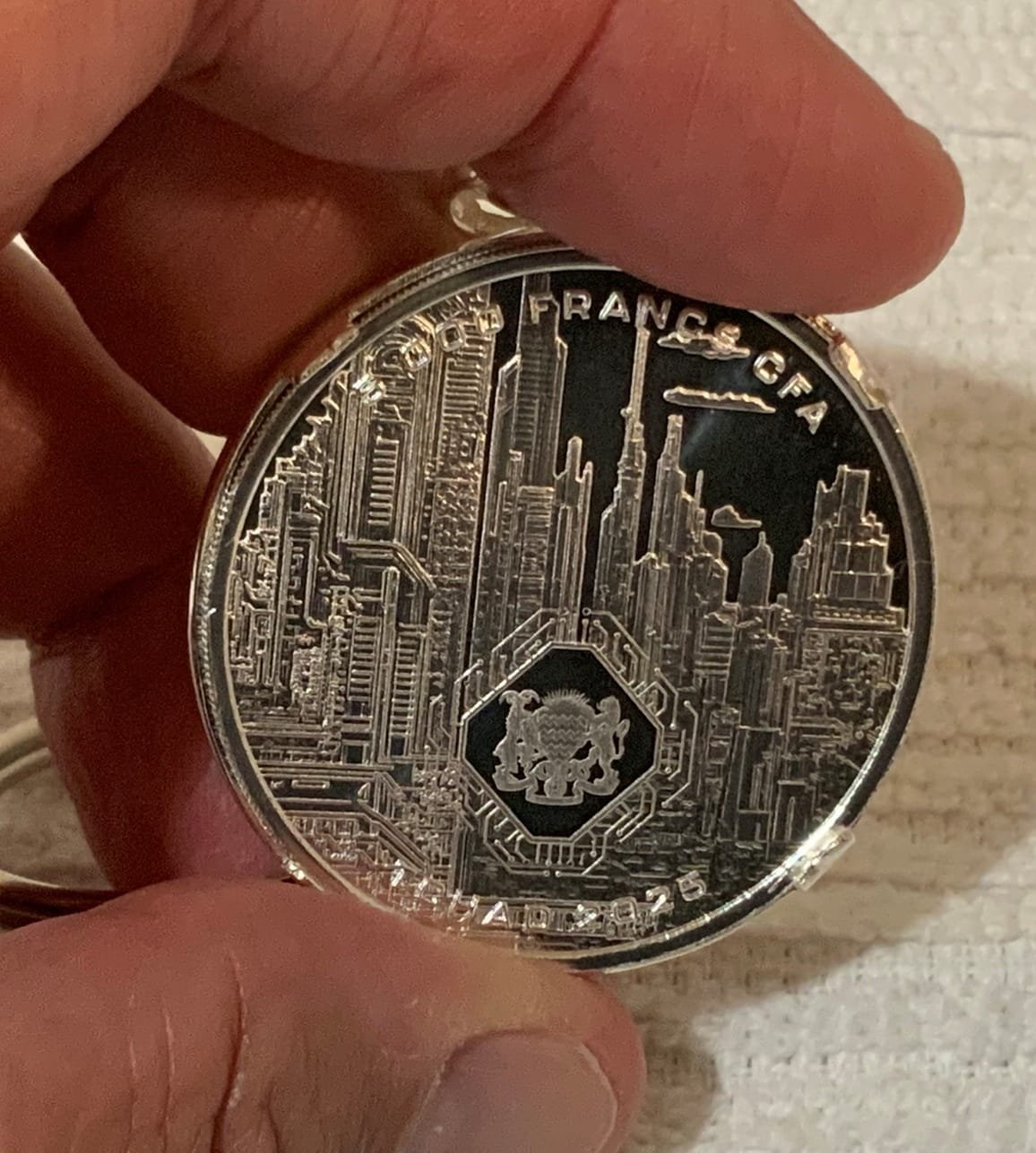 AI Pure Ounce Silver Coin Keychain (S925 Bezel) - Image 2