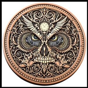 Owl Mori ~ The Death Owl 1 Oz. Copper Keychain