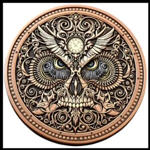 Owl Mori ~ The Death Owl 1 Oz. Copper Keychain