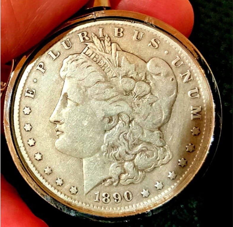 1890 *O* Liberty Morgan Pristine Silver Coin Keychain