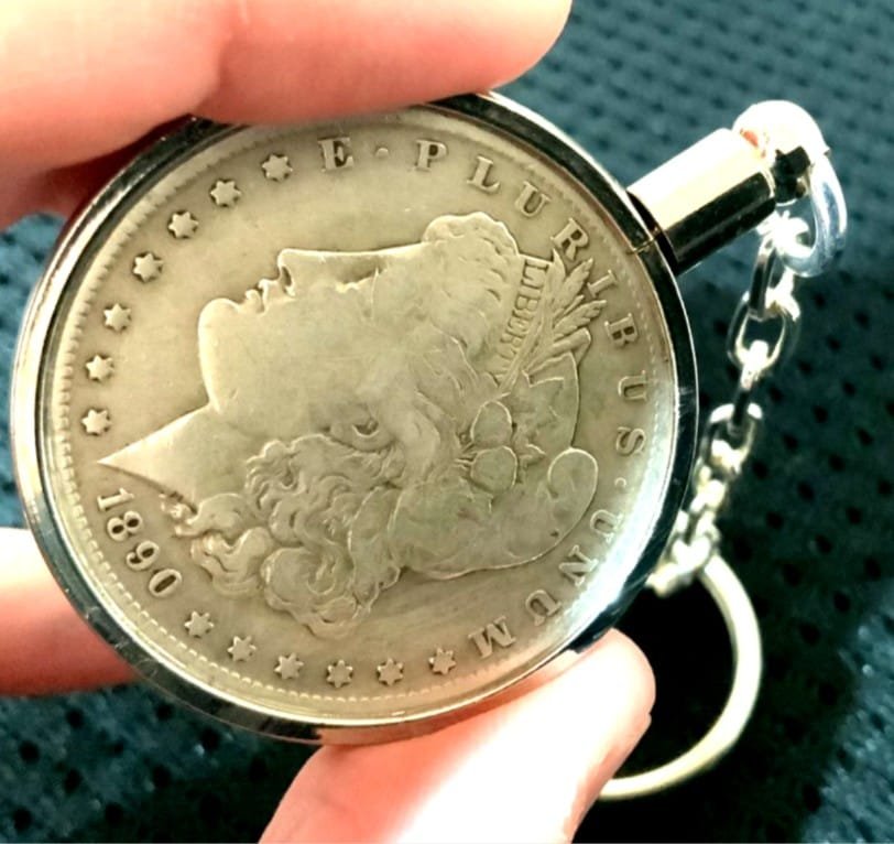 1890 *O* Liberty Morgan Pristine Silver Coin Keychain - Image 3