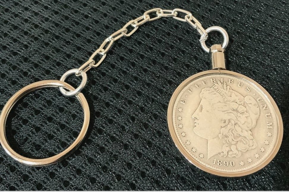 1890 *O* Liberty Morgan Pristine Silver Coin Keychain - Image 4