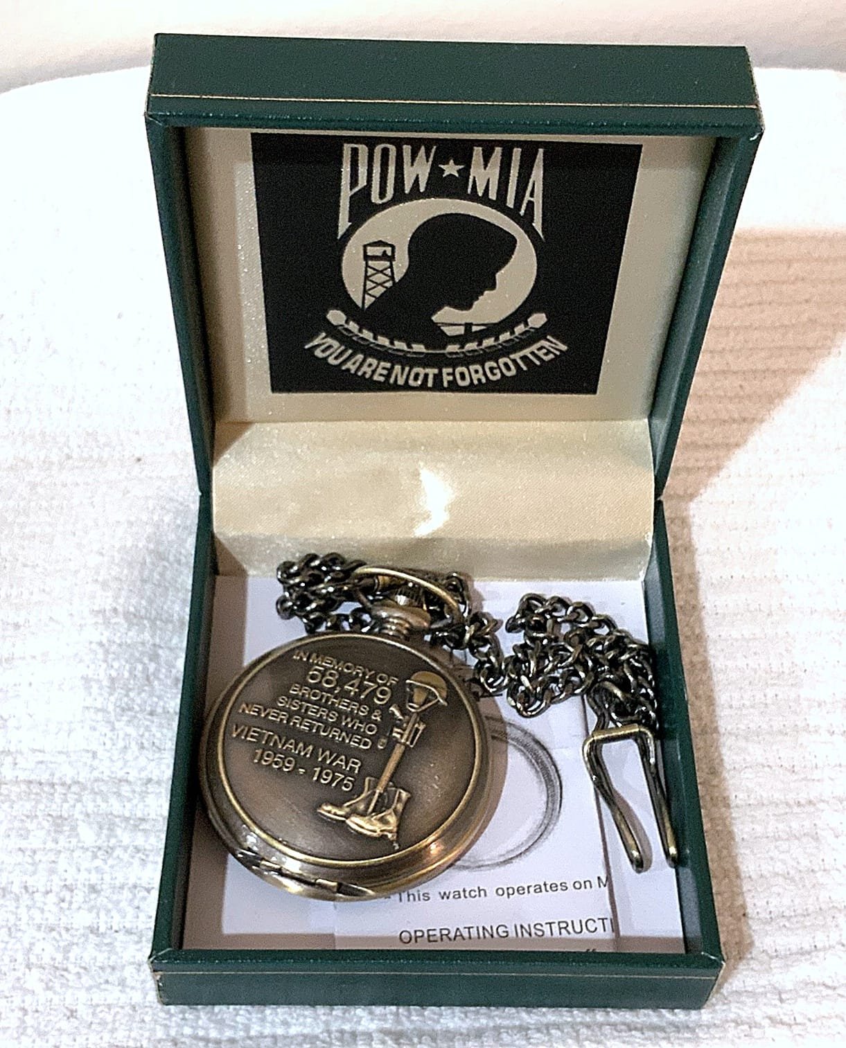 VIETNAM Pocket Watch ~ Features Antique Gold Finish ~ In Momorium Of 58,479 MIA - Image 4