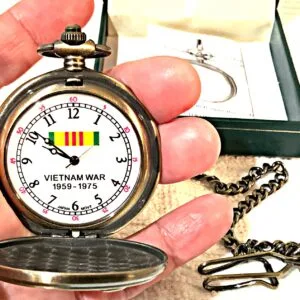 VIETNAM Pocket Watch ~ Features Antique Gold Finish ~ In Momorium Of 58,479 MIA