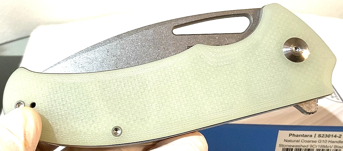 Sencut Phantara Stonewashed 9Cr18MoV *BIG* Blade JADE Handle Pocket Knife - Image 3