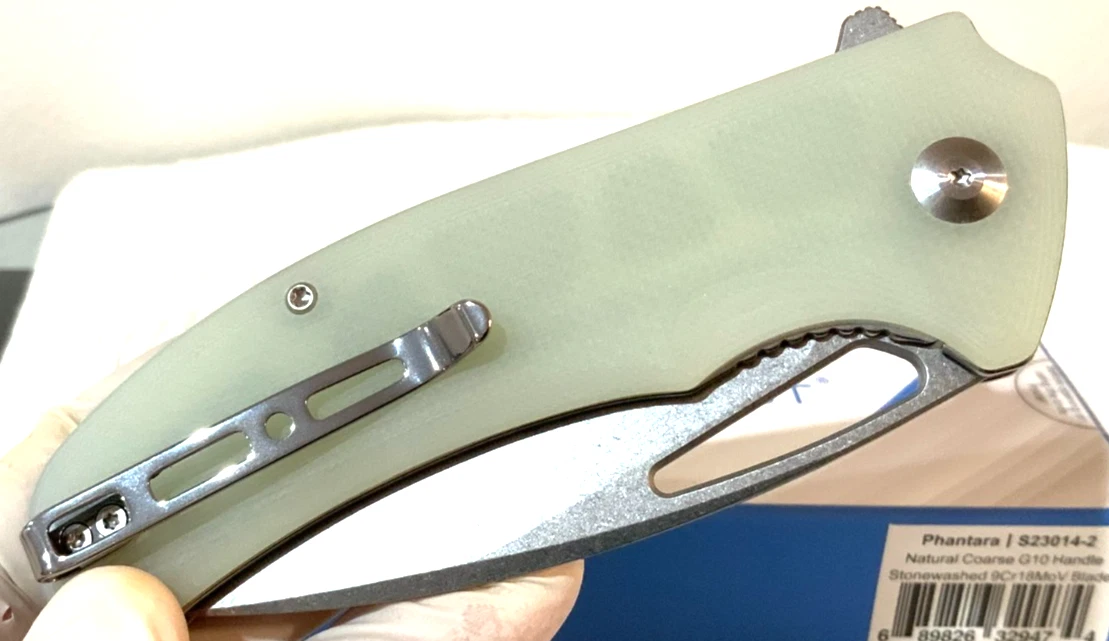 Sencut Phantara Stonewashed 9Cr18MoV *BIG* Blade JADE Handle Pocket Knife - Image 4
