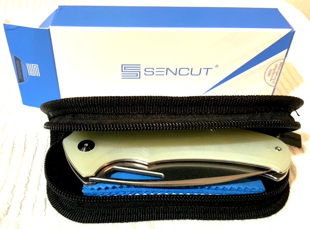 Sencut Phantara Stonewashed 9Cr18MoV *BIG* Blade JADE Handle Pocket Knife - Image 10