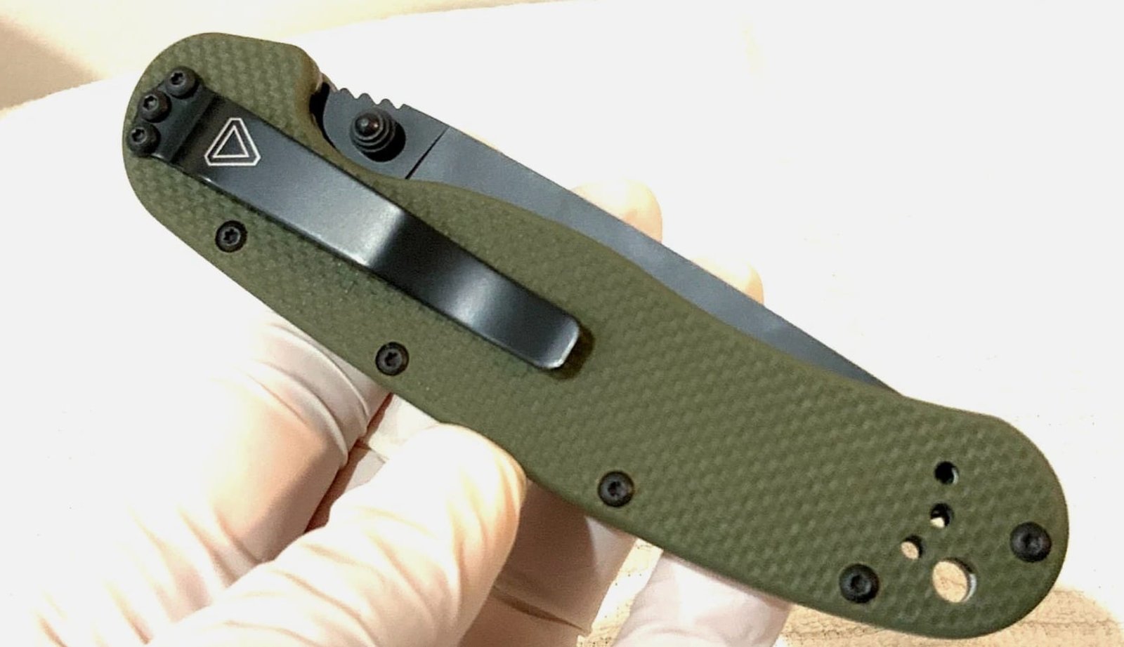 Ontario RAT 1 A/O (GREEN) AUS-8 *Black Blade* Dual Thumb Knife 8846OD - Image 5