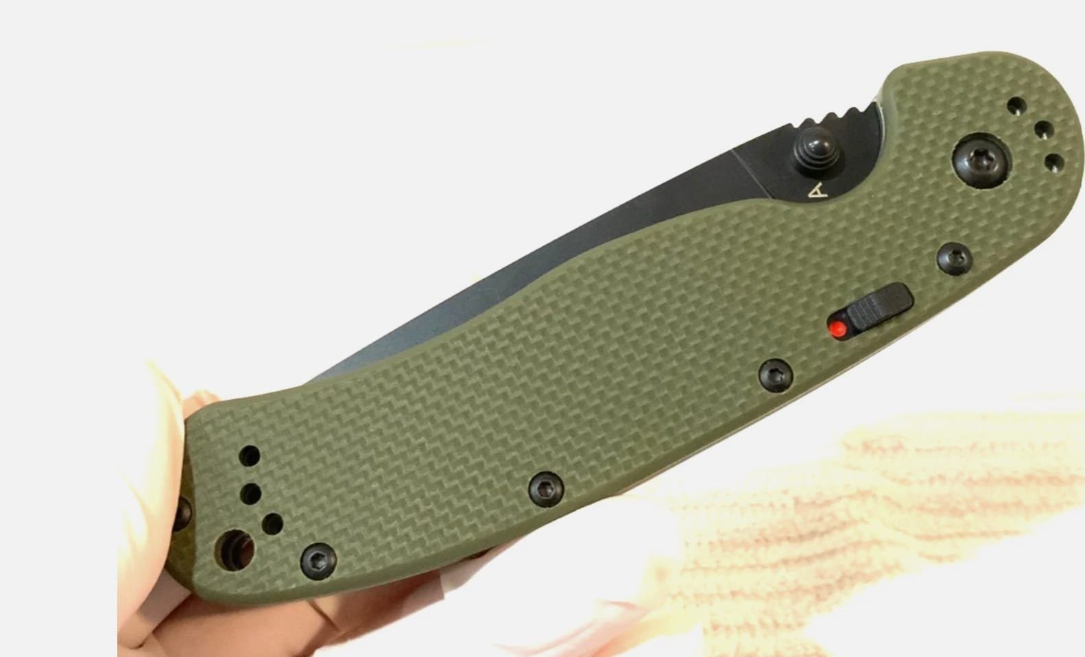 Ontario RAT 1 A/O (GREEN) AUS-8 *Black Blade* Dual Thumb Knife 8846OD - Image 3