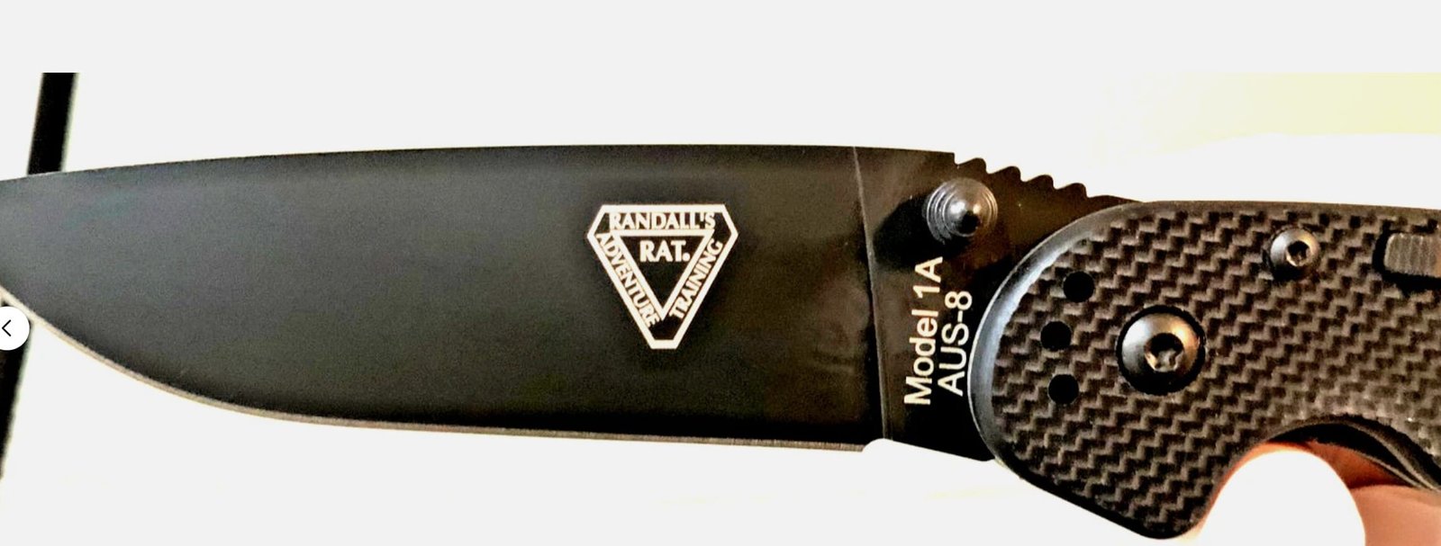 Ontario RAT 1 A/O (BLACK) AUS-8 *Black Blade* Dual Thumb Knife 8871 - Image 3