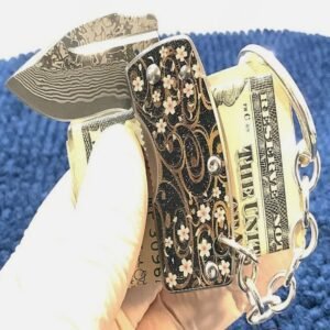 G. Sakai Sakura Ukimon Botanical Money Clip Katana Nick Opening Damascus VG-10