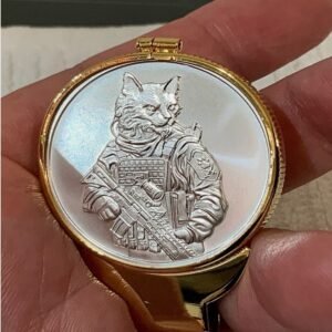 Soldier Cat 1 Ounce Pure Silver Kitty Cat Money Clip
